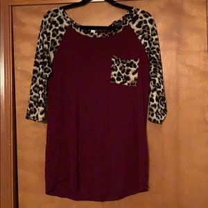 Leopard baseball tee